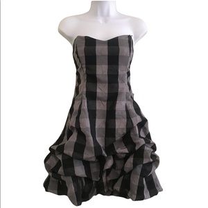 Sequin Heart Stripped Strapless Dress Sz 13